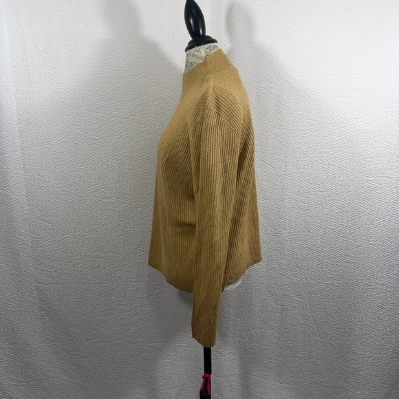Classic Elements gold metallic shimmer sweater size X-large mock turtleneck NWT - Picture 3 of 8